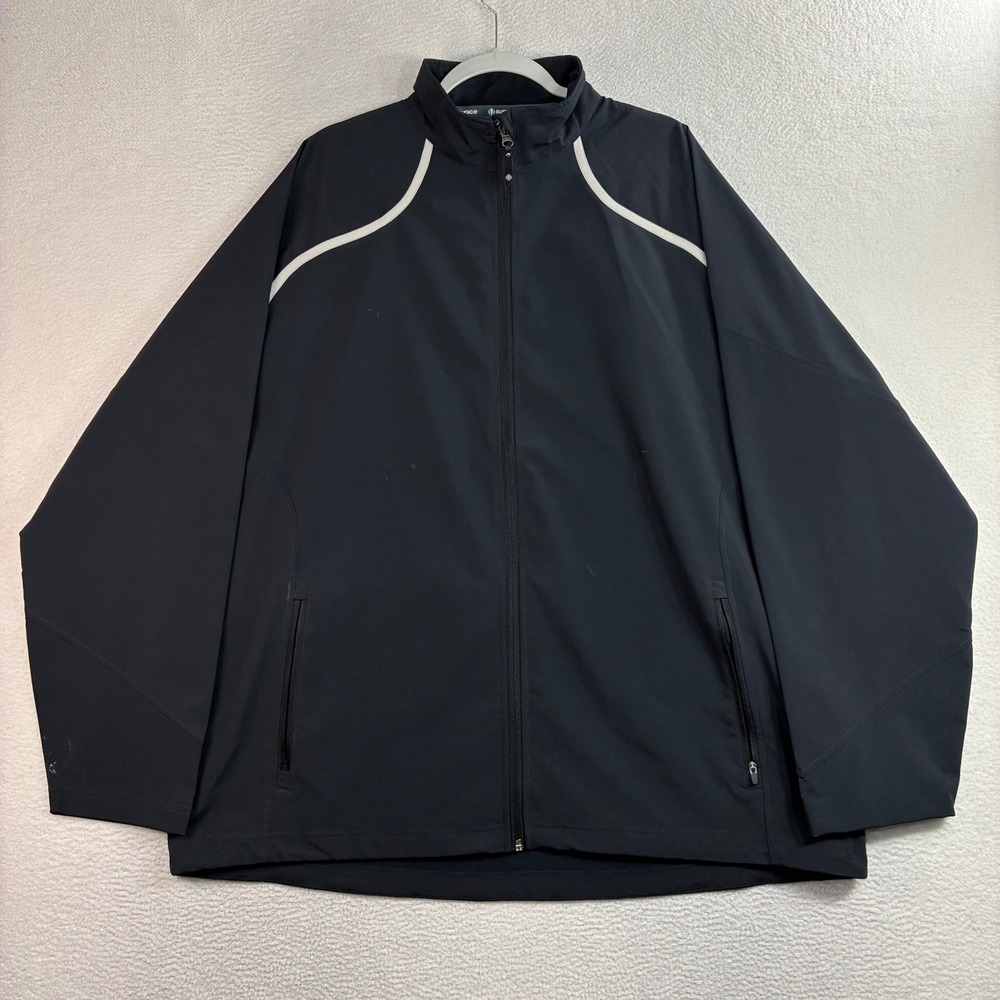 Sunice Golf Jacket Men 3XL Black Full Zip Stretch Windbreaker Athletic Preppy